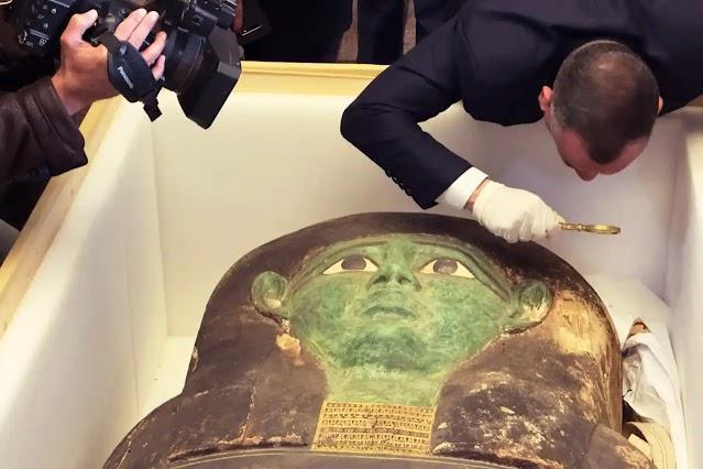 مصر تعيد "التابوت الأخضر" المسروق من متحف الولايات المتحدة (صور)