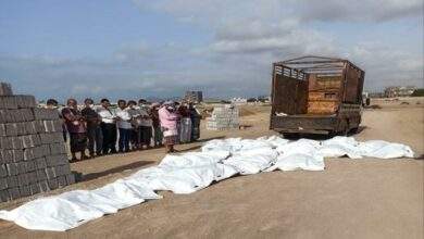 دفن 17 جثة مجهولة الهوية في لحج 2