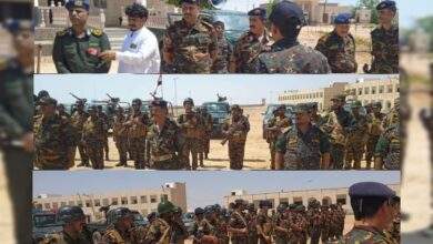 مدير الأمن والشرطة بالمهرة يزور قوات الأمن الخاصة ويهنئهم بمناسبة أعياد الثورة 9