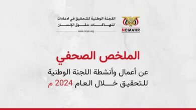 الملخص الصحفي عن اعمال اللجنة الوطنية للتحقيق للعام 2024 7