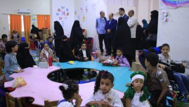 نائب وزير الشؤون الاجتماعية والعمل يتفقد مؤسسة الحق في الحياة لأطفال الشلل الدماغي بعدن 4
