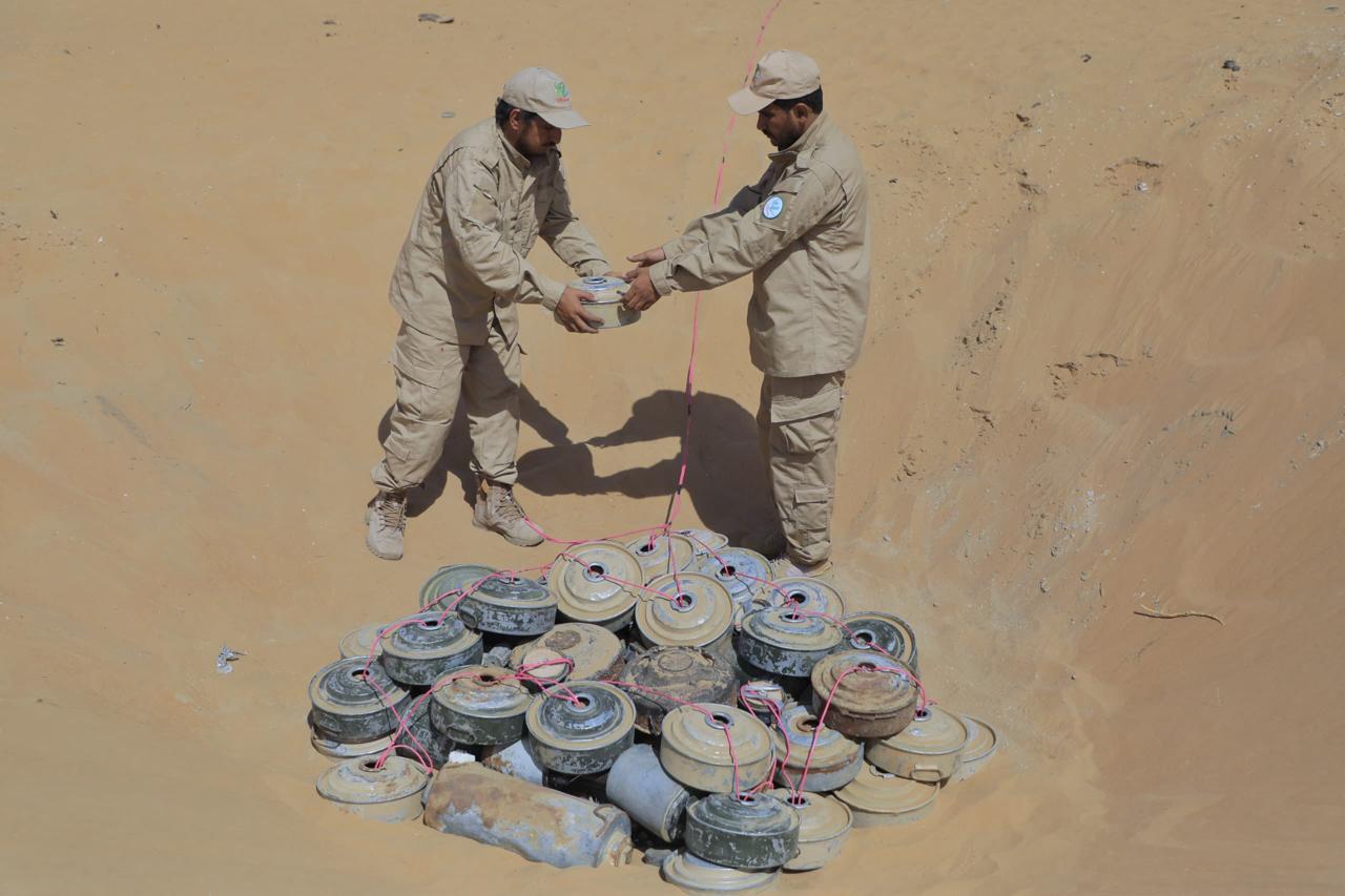 شبوة: مشروع مسام يتلف 600 لغم وعبوة ناسفة