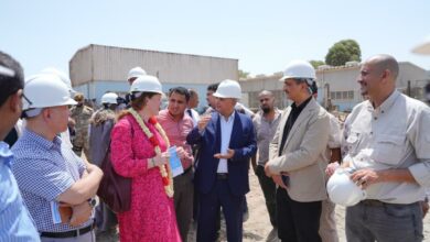 الشرجبي ولملس ونائبة وزير التعاون بالخارجية الهولندية يطلعون على أوضاع المياه في عدن 1