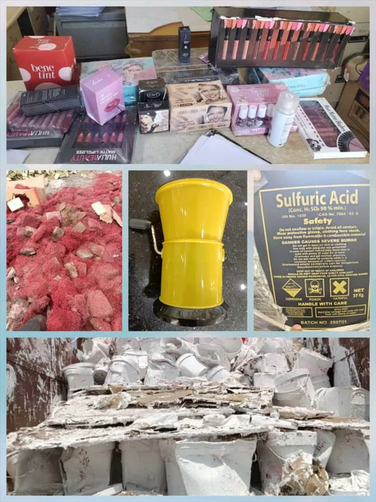 هيئة المواصفات تتلف كميات ضخمة من المنتجات المخالفة في عدن والوديعة وتعز