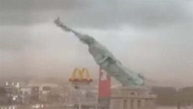 عاصفة قوية تدمر تمثال الحرية في جنوب البرازيل 3