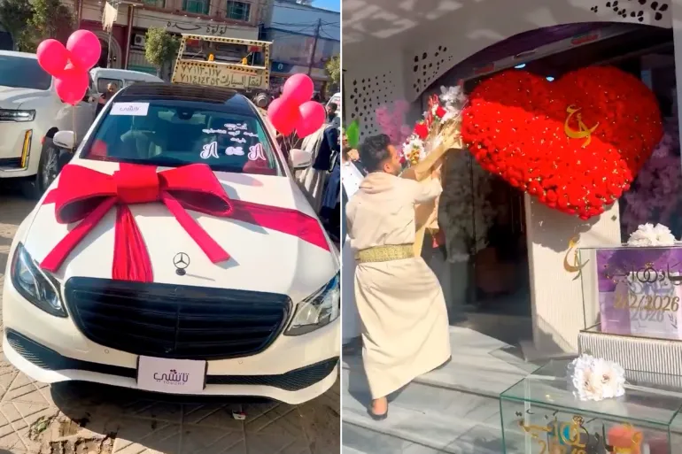 فيديو خطوبة شاب يمني بتكلفة تقدر بحوالي 200 ألف دولار مع سيارة فارهة وهدايا فخمة أثار ضجة