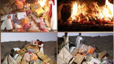 إتلاف كميات من المواد الغذائية الفاسدة في أسواق الغيضة بمحافظة المهرة 4