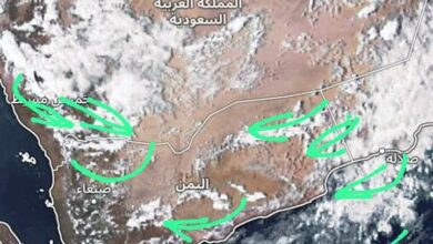 كميات كبيرة من الغيوم تغطي اليمن.. وأمطار متفرقة خلال الساعات القادمة 2