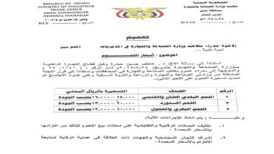 المؤسسة العامة للمسالخ وأسواق اللحوم تعمم باسعار اللحوم الرسمية 2