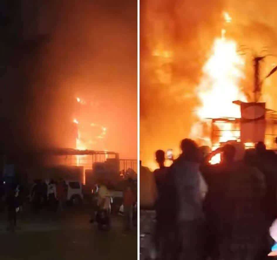 شجاعة شاب من أبين: يخاطر بحياته لإنقاذ عامل من ألسنة اللهب في سوق شعبي بعدن