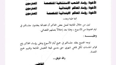عدن: التفتيش القضائي يوجّه المحاكم بعقد الجلسات طوال أيام الأسبوع ويشدد على الانضباط القضائي 2