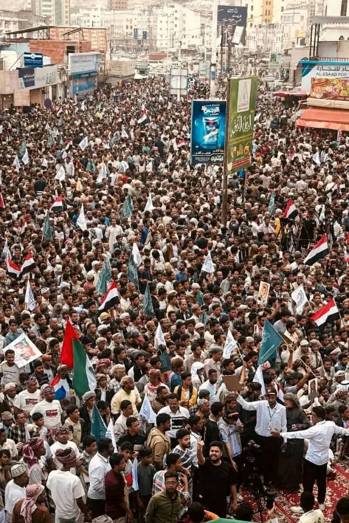 حضرموت تشهد وقفة جماهيرية حاشدة للتنديد بالهجمات الإيرانية على السعودية والدول العربية 1
