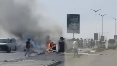 احتراق مركبة مدنية في الخط البحري بعدن يربك الحركة المرورية ويثير حالة استنفار 3