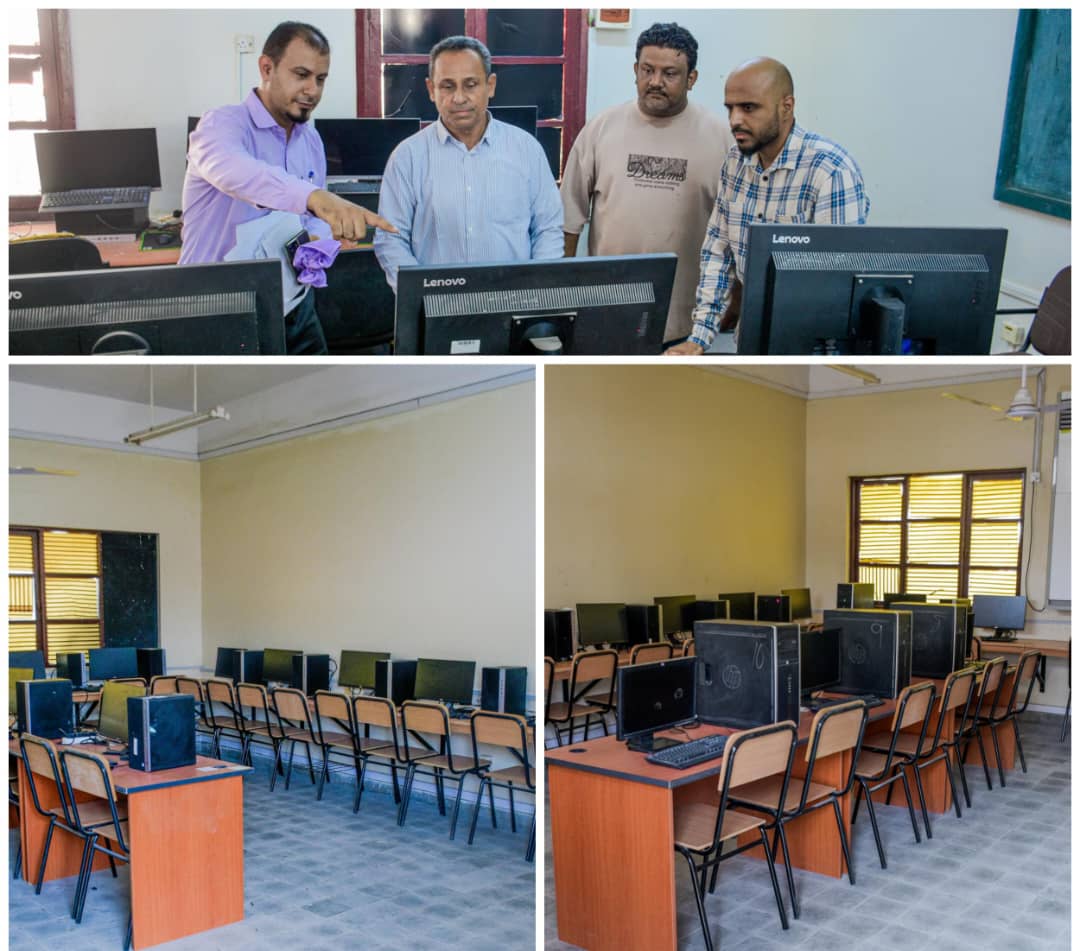 تحت رعاية رئيس جامعة عدن.. كلية الحاسوب وتكنولوجيا المعلومات تستكمل تجهيز معاملها الحديثة استعداداً للافتتاح الرسمي 1