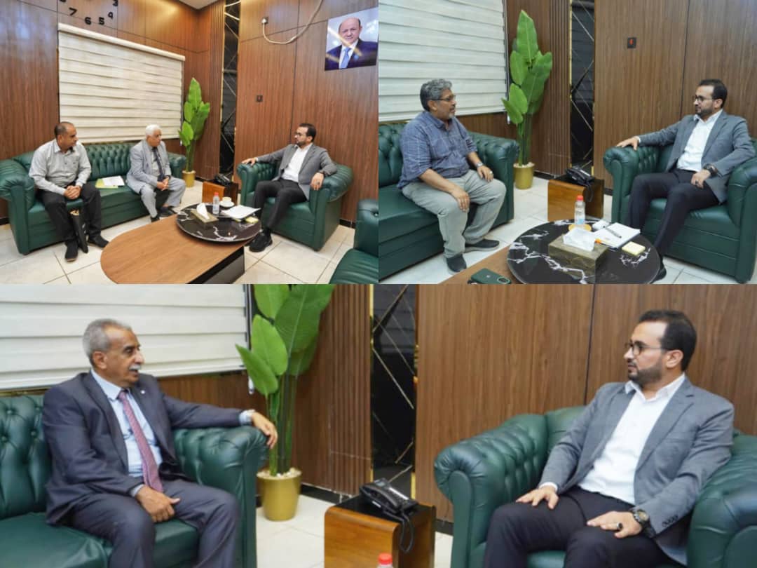 وزير الخدمة المدنية يلتقي رؤساء جامعات لحج وأبين وذمار لمناقشة أوضاع الكادر الأكاديمي والإداري وملف التسويات 1