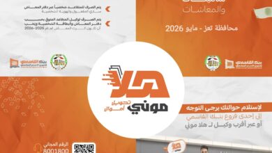 بنك القاسمي يعلن صرف معاشات التأمينات في عدن وتعز عبر “هلا موني” 3