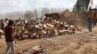 عدن.. إتلاف 8 أطنان من المواد الغذائية منتهية الصلاحية في المنصورة 3