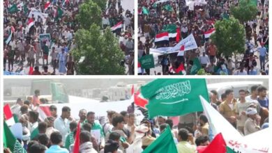 تظاهرة حاشدة في المخا تندد بالاعتداءات الإيرانية وتؤكد التضامن مع دول الخليج 2