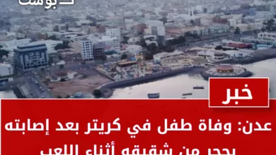 عدن: وفاة طفل في كريتر بعد إصابته بحجر من شقيقه أثناء اللعب 2