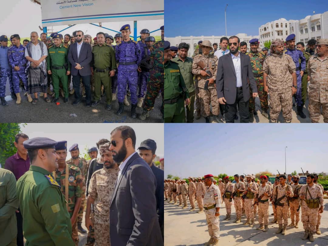 محافظ أبين أثناء تفقده النقاط الأمنية يشدد على الانضباط ويشيد بتفاعل الأجهزة الأمنية 1