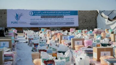 بيور هاندز تستجيب لاحتياجات النازحين في لحج بمساعدات غذائية وإيوائية 2