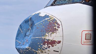 نجاة طائرة اليمنية من حادث جوي بعد تعرضها لضربة ثلجية في الأردن 4